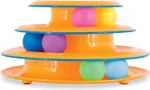 Catstages Tower Of Tracks Interactive 3-Tier Cat Track Toy With Spinning Balls, Orange - Yellow