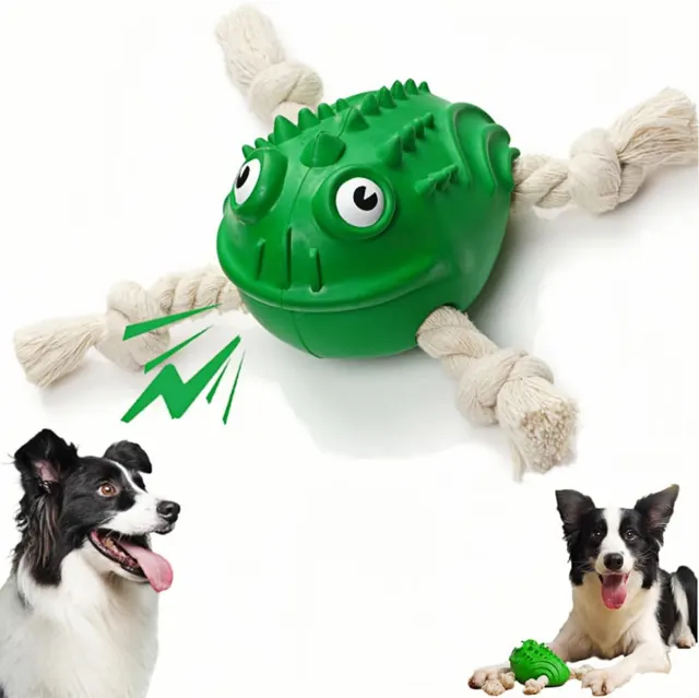 New Indestructible Robust Rubber Cotton Toad Dog Toy For Aggressive Chewers Toad Shape Unbreakable Interactive Dog Chew Toys Chew Resistant Toad Sq... Green - Shop at LoveMi