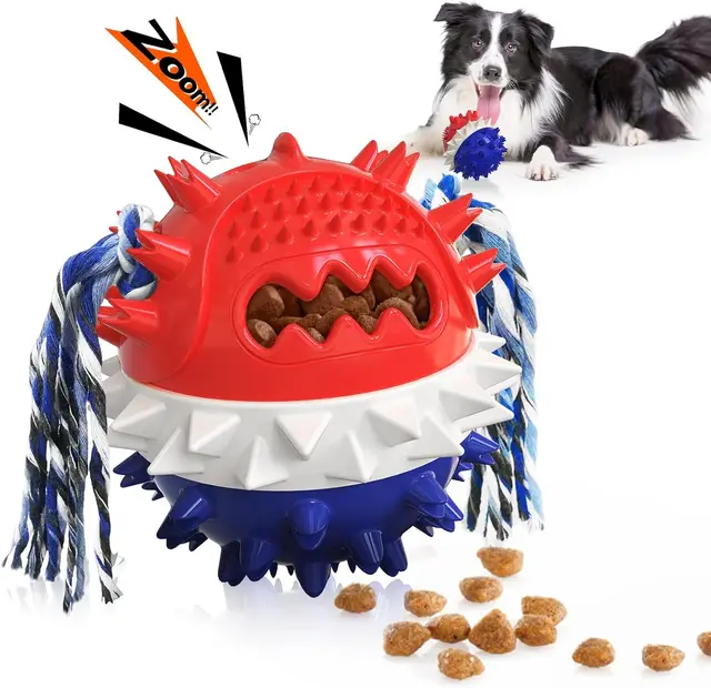 Squeaky Dog Toys For Aggressive Chewers Tough Dog Chew Toys For Large Medium Dogs Indestructible Dog Toy To Keep Them Busy Treat Dispensing Dog Toy... Red - Shop at LoveMi