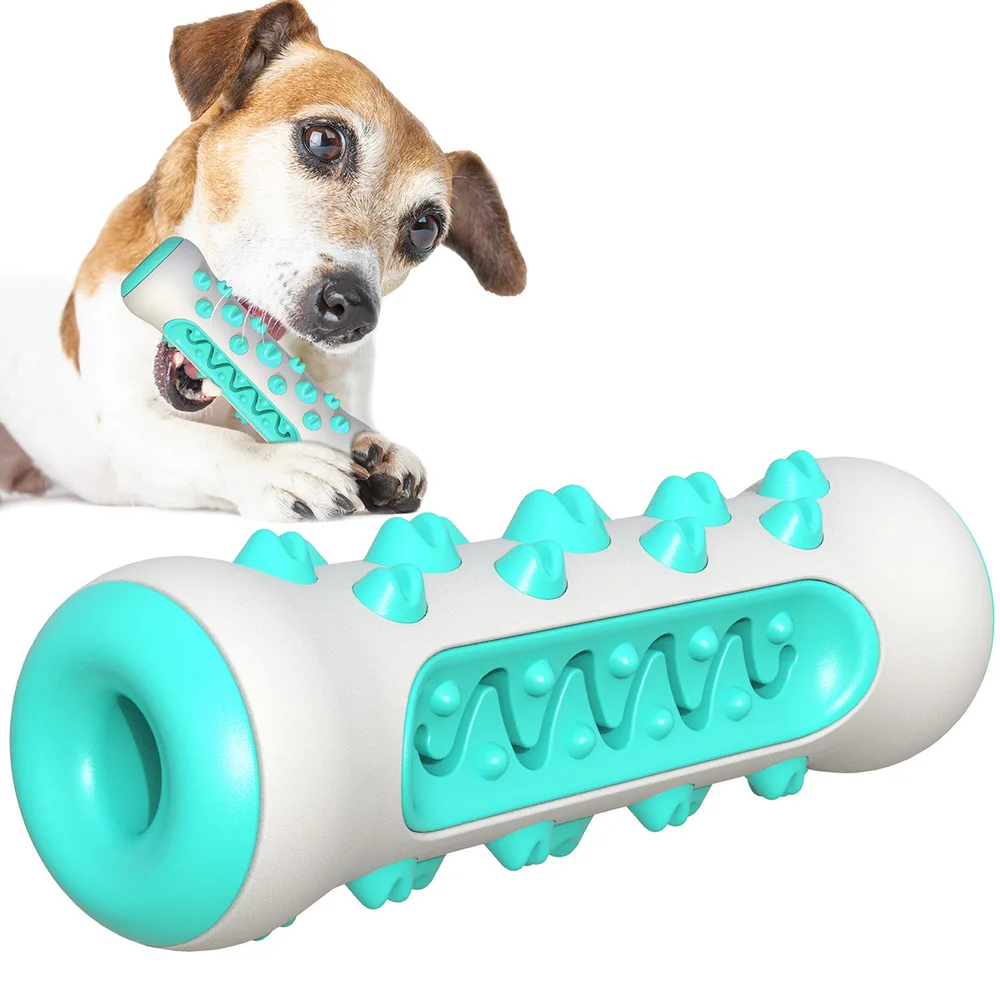 Dog Toothbrush Chew Toy Puppy Dog Teeth Cleaning Stick Natural Rubber Dental Teether Molar Toys For Dog Pets Blue - Shop at LoveMi