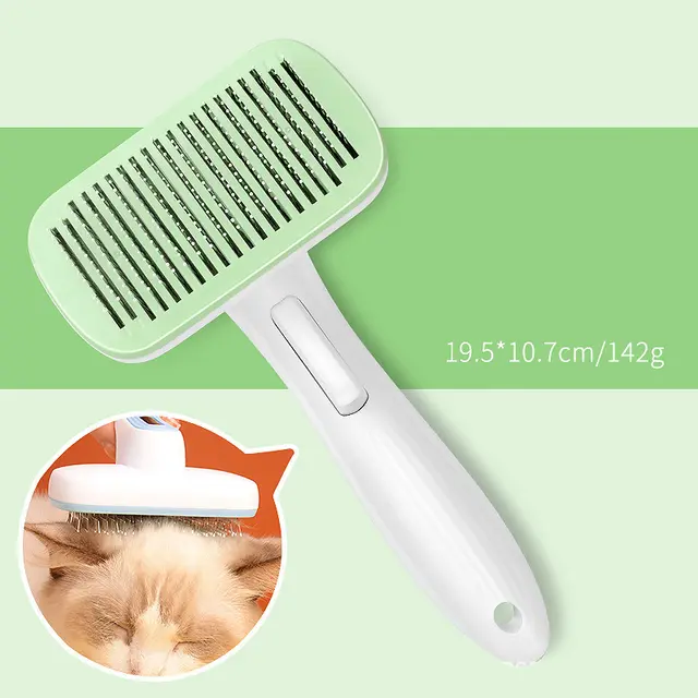 Pet Automatic Hair Removal Comb Pet Dog One Click Hair Removal Needle Comb Pet Comb Universal Hair Removal Comb For Dogs And Cats Green - Shop at LoveMi
