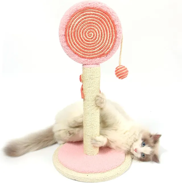 Cat Scratching Post Cute Kittens Scratch Posts With Hanging Ball Sturdy Post Stable Base Ideal For Indoor Cats Small Large Sizes Kitty Available ... Pink - Shop at LoveMi