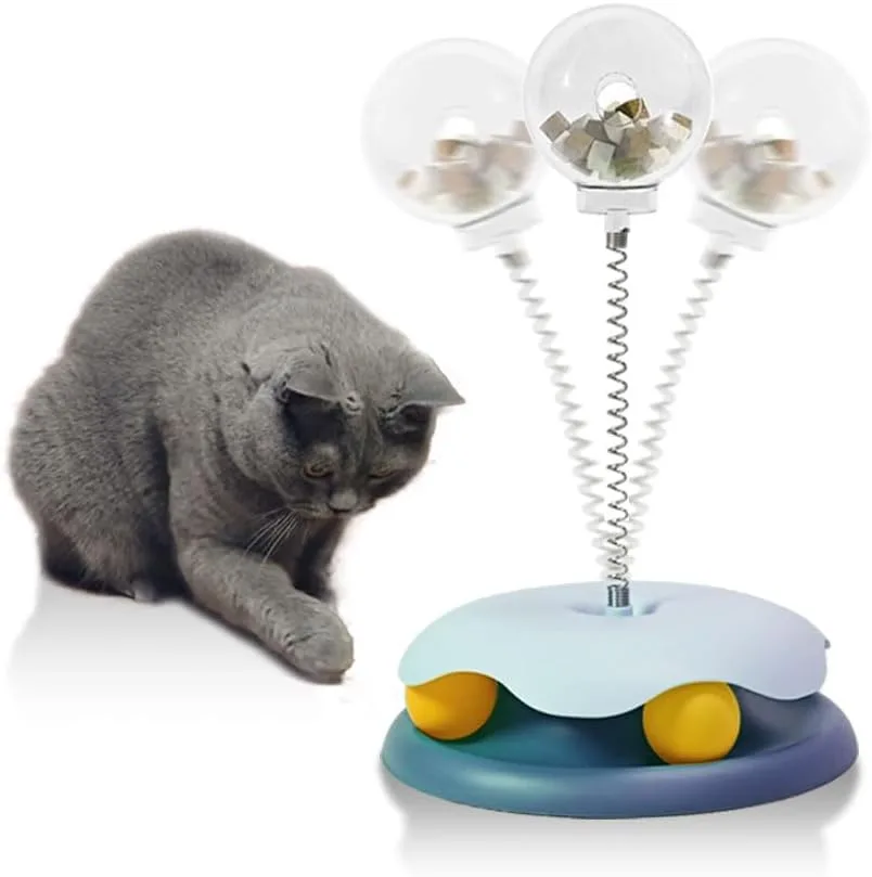 Cat Treat Dispenser Toy With Track Ball Leakage Design Promotes Healthy Eating Habits And Provides Entertainment Ideal For Young Pet Owners Blue - Shop at LoveMi