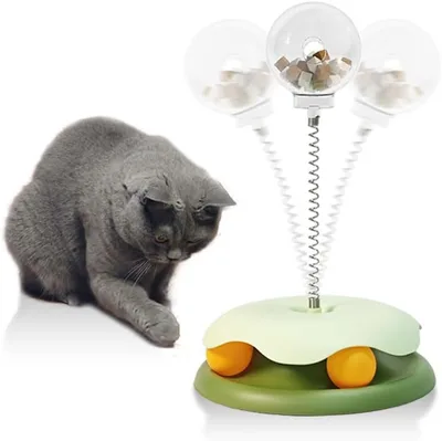 Cat Treat Dispenser Toy With Track Ball Leakage Design Promotes Healthy Eating Habits And Provides Entertainment Ideal For Young Pet Owners Green - Shop at LoveMi