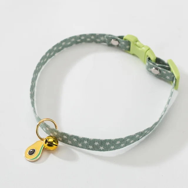 Cat Collar With Bell Pendant Small Dogs Bow Tie Pet Girl Teacup Chihuahua Yorkie Clothes Costume Outfits Accessories Adjustable Green - Shop at LoveMi