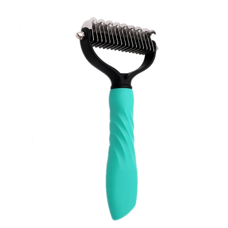 Pet Hair Removal Comb Cat Dog Brush Pet Hair Grooming Tool Hair Shedding Combs Pet Fur Trimming Dematting Brushs Blue - Shop at LoveMi