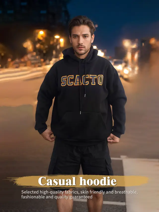 Fashionable Solid Color Long Sleeved Printed Hoodie For Both Men And Women Black - Shop at LoveMi