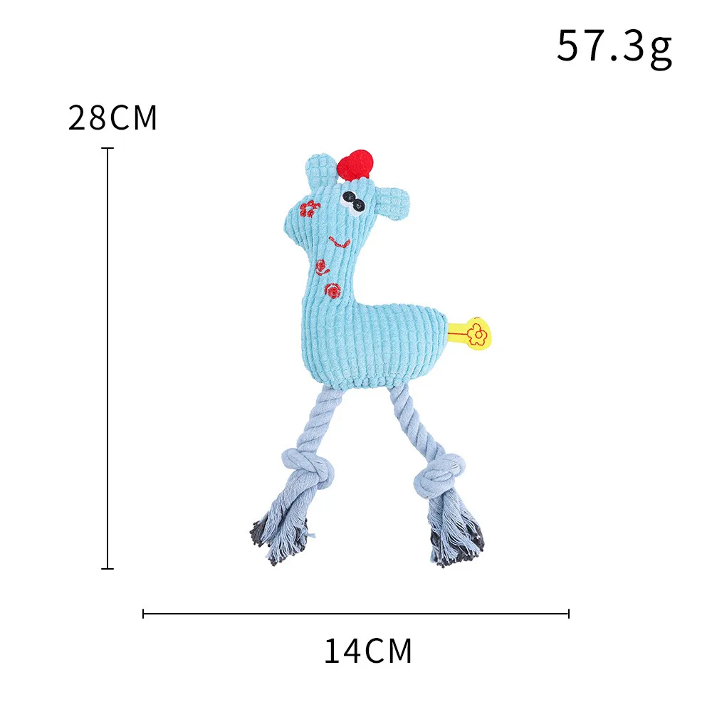 Plush Dog Toy With Sound Deer Shaped With Corn Grain Texture Soft Stuffed Animal Toy Suitable For Dogs And Cats Blue - Shop at LoveMi