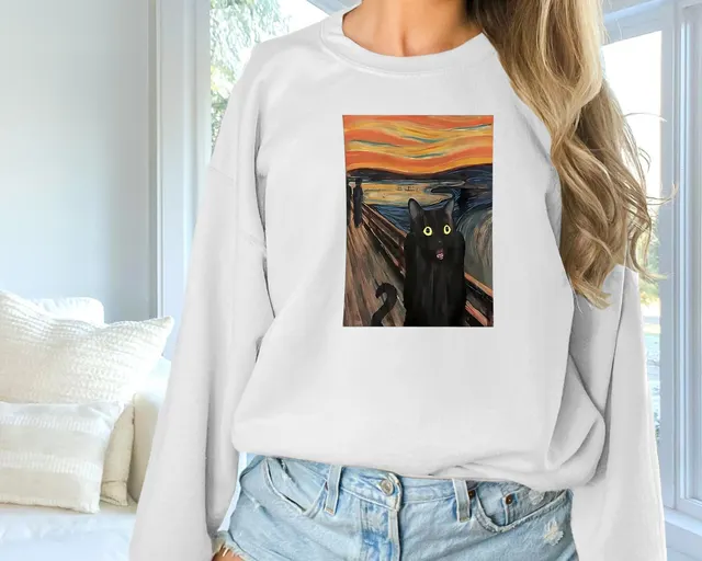 Women's Fashionable Solid Color Printed Long Sleeved Sweatshirt White - Shop at LoveMi