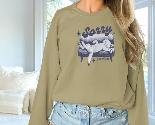 Women's Fashionable Solid Color Printed Long Sleeved Sweatshirt Khaki - Shop at LoveMi