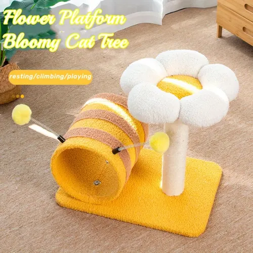 Bee Cat Climbing Frame Sisal Cat Scratching Board No Debris Or Occupation Of Cat Scratching Post Cat Supplies Cute Cat Tree Cat Scratching Post Wit... Yellow - Shop at LoveMi