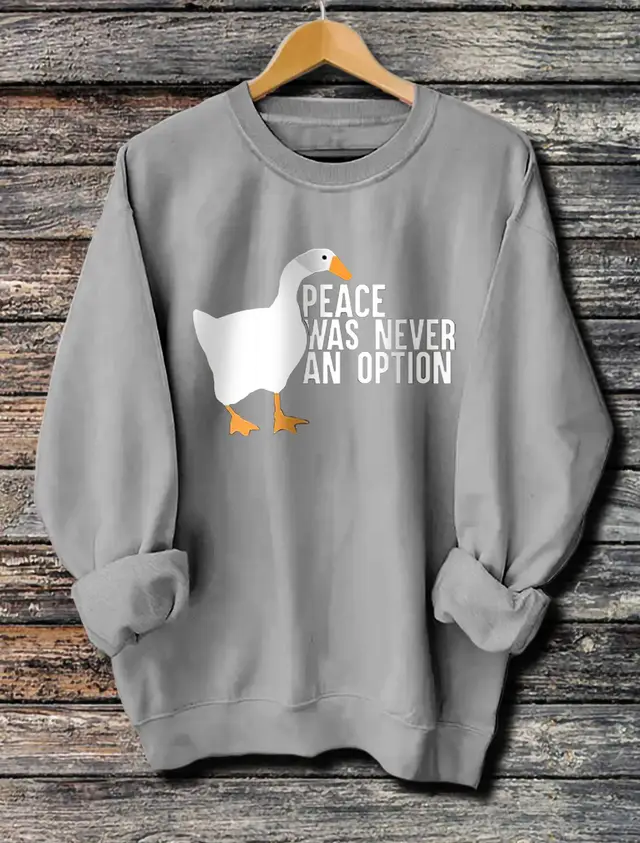 Women's Long Sleeved Printed Hoodie Grey - Shop at LoveMi