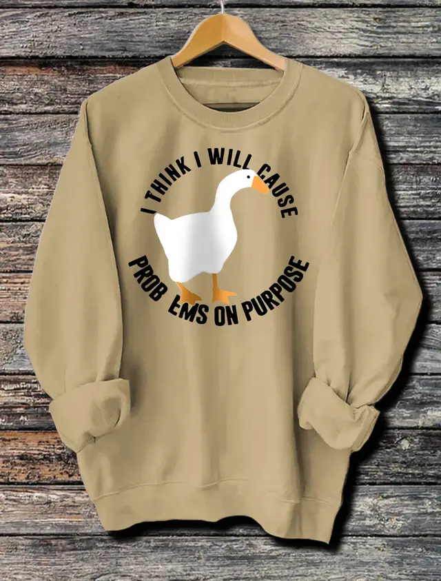 Women's Long Sleeved Printed Hoodie Khaki - Shop at LoveMi