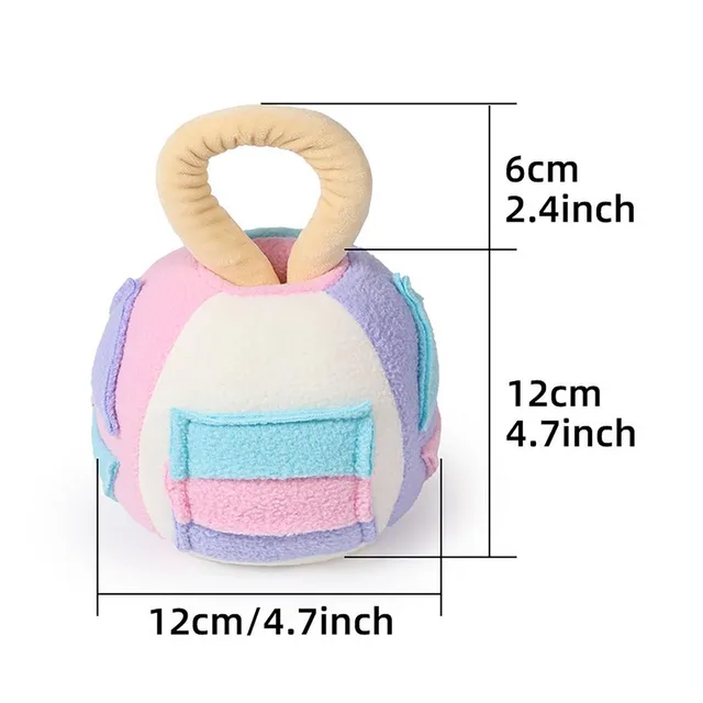 Dog Squeaky Plush Ball Toy Snuffle Noisemakers Teeth Cleaning Interactive Chew Toy Pet Dogs Soft Rubber Sound Treat Dispenser Pink - Shop at LoveMi