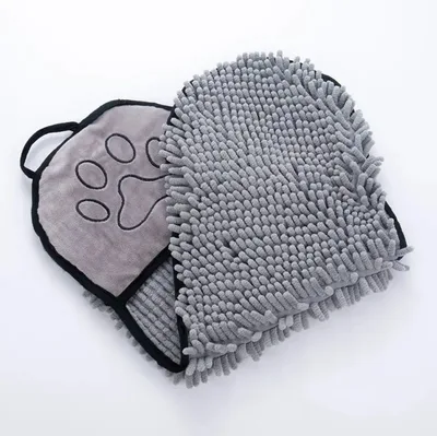 Dog Bath Robe Towel Quick Dry Pet Soft Towel Fiber Absorbent Cat Bath Towel Convenient Pet Cleaning Washcloth Thicken Durable Gray - Shop at LoveMi
