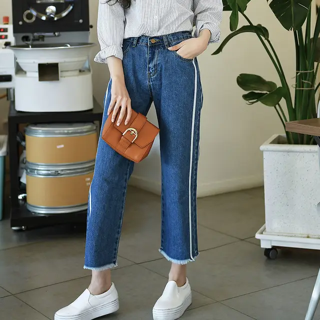 Slim temperament wild jeans Dark Blue - Shop at LoveMi