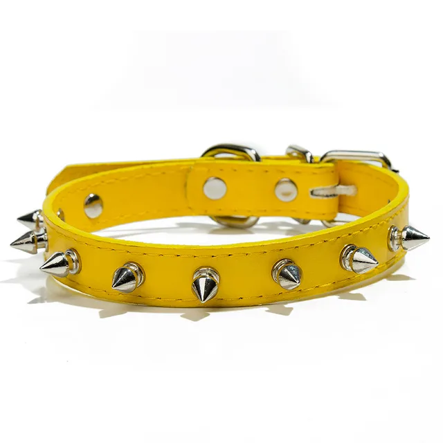 Studded Fashionable Durable High quality Best selling Dog Collar Trendy Popular Pet Product Spiked Protective Comfortable Sturdy Yellow - Shop at LoveMi