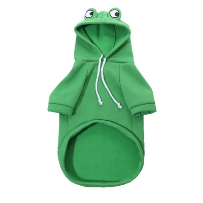 Soft Warm Cat Clothes For Small Dogs Cats Funny Halloween Cosplay Frog Costume Kitten Creative Sweatshirts Pet Autumn Hoodies Green - Shop at LoveMi