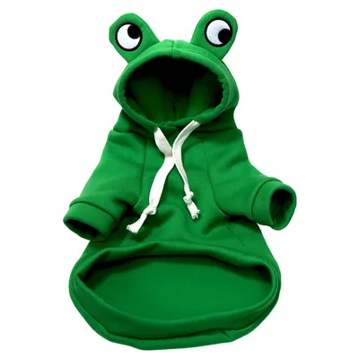 Soft Warm Cat Clothes For Small Dogs Cats Funny Halloween Cosplay Frog Costume Kitten Creative Sweatshirts Pet Autumn Hoodies Upgraded Green - Shop at LoveMi