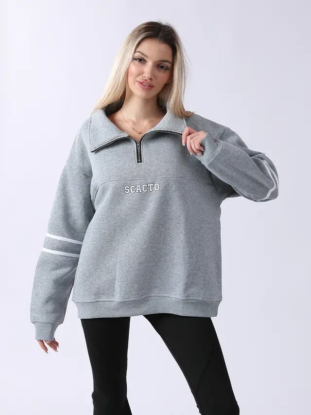 Women's Long Sleeved Sweatshirt Gray - Shop at LoveMi