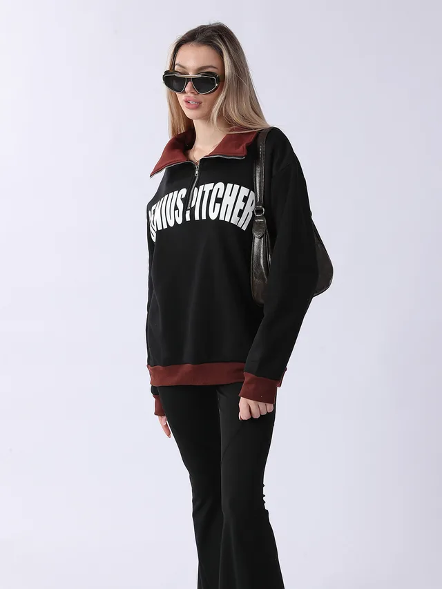 Women's Long Sleeved Sweatshirt Black - Shop at LoveMi