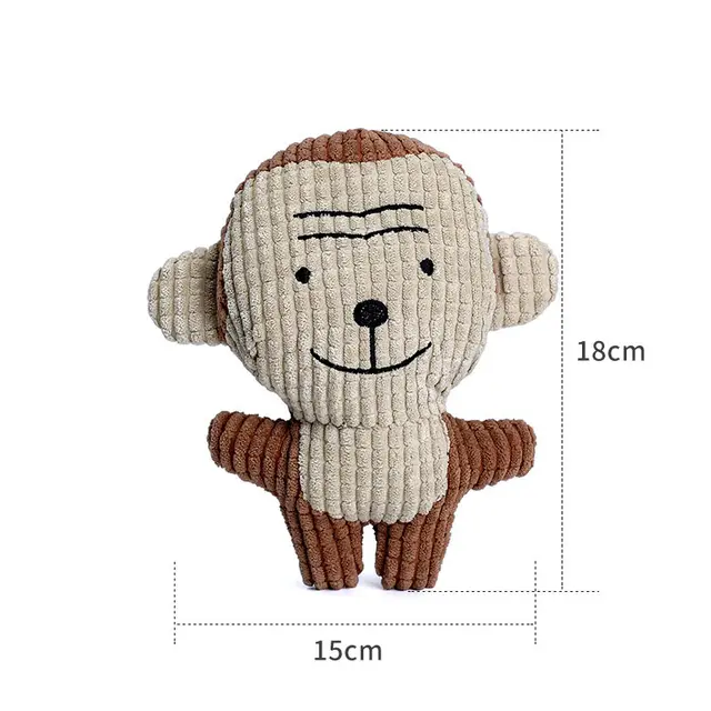 Cute Animal Shape Plush Toys For Small Large Dogs Puppy Squeaky Toy Bite Resistant Dog Chew Toys Dog Accessories Pet Supplies Brown - Shop at LoveMi