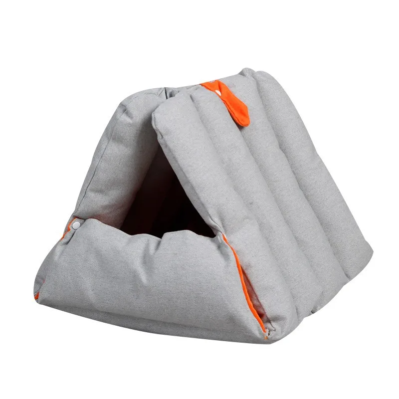 Triangular Sofa Cat Nest And Drilled Holes Can Be Combined And Deformed Multi purpose Warm Autumn And Winter Pet Nests Gray - Shop at LoveMi
