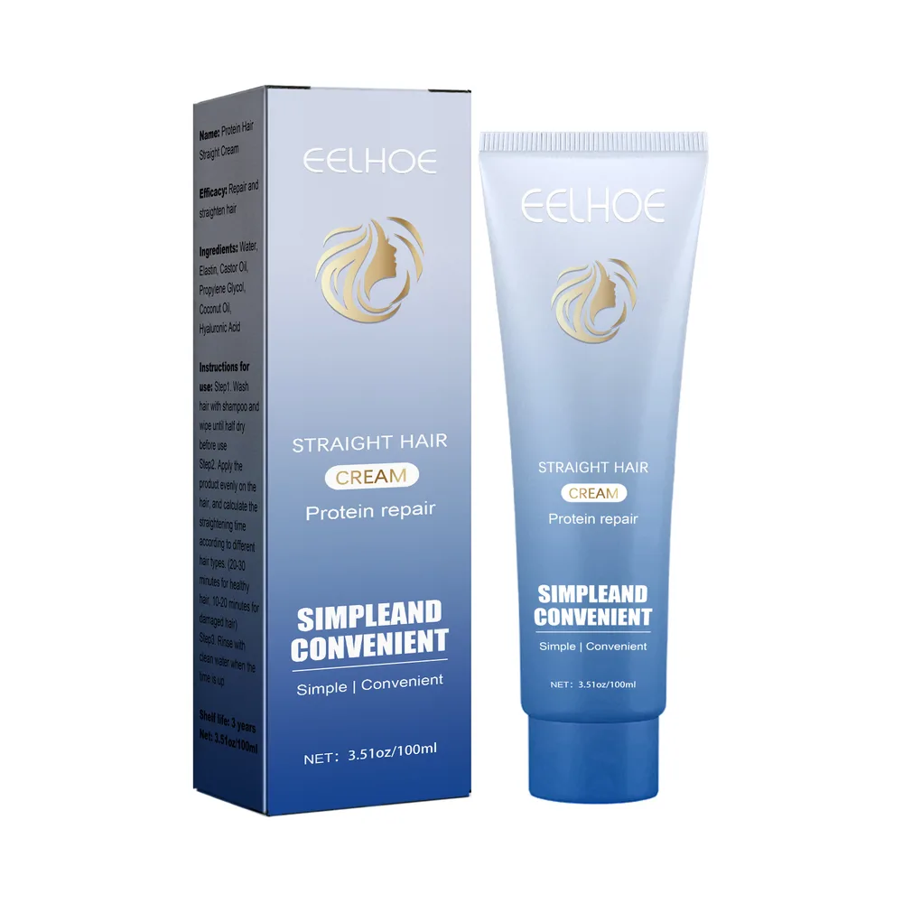 EELHOE Protein Corrective Hair Straightening Cream Repair Hair Smoothing Frizz And Dryness Anti Frizz Nourishes And Smoothes Hair 3Pcs - Shop at LoveMi