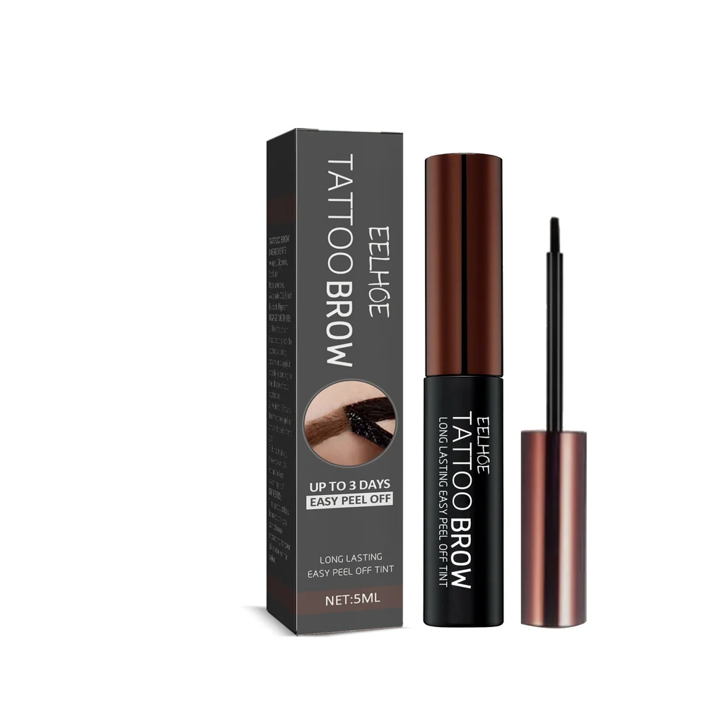 EELHOE Peel-off Eyebrow Dye Gel - Waterproof, Sweat-proof, Smudge-resistant For Creating Natural 3D Volumetric Brows Tattoo Gel - Brown