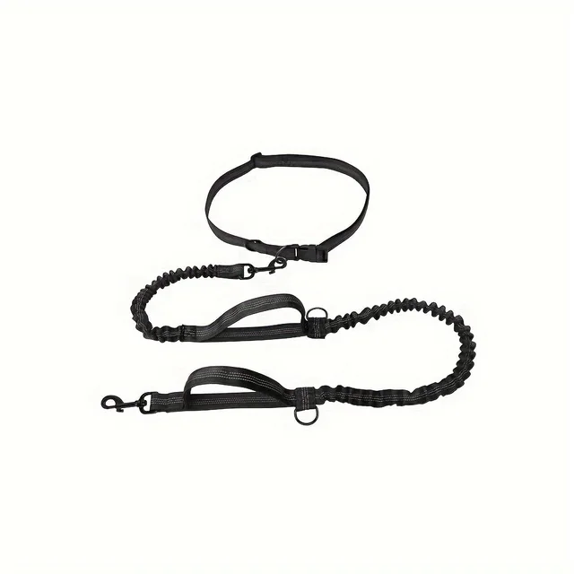 Hands Free Dog Leash For Running & Walking Durable Nylon, Adjustable Waist Belt, Ideal For Active Pets Black - Shop at LoveMi