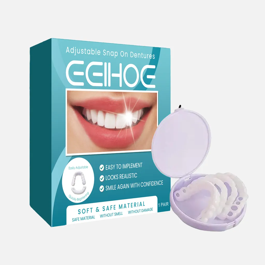 EELHOE Adjustable Buckle Denture, Temporary Fillings Interdental Fillings Orthodontic Denture Kits - 4Pcs