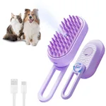 Cat Steam Brush For Shedding 3 In 1 Cat Steamy Brush Cleanser With Foldable Handle Pet Spa Brush For Cats Dogs Defur Comb For Cats Steam Brush For ...