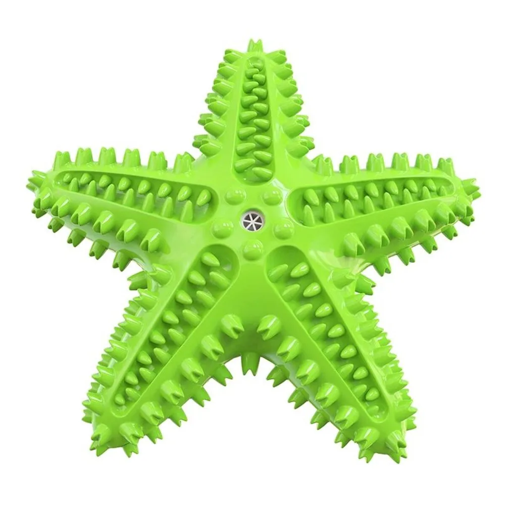 Dog Toys For Large Dogs Tooth Cleaning Chew Funny Interactive Training Starfish Toy Accessories Squeaky Toys TPR Toys - Green - View 1