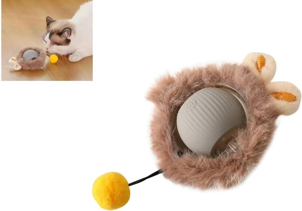 Interactive Cat Toys Rolling Ball Dog Ball Smart Automatic Rotating Rolling Ball With String, Interactive Self Moving Balls Toys For Large Small Do... Gray - Shop at LoveMi