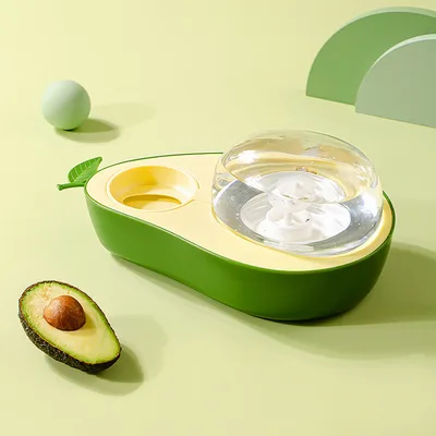 Automatic Drinking Water Bottle Pet Feeder Avocado Shape Kitten Slow Food Feeding Bowl Small Pets Feeder Water Feeder - Shop at LoveMi