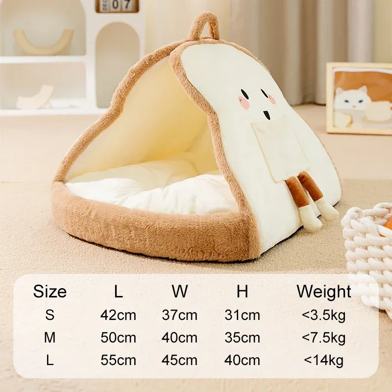 New Winter Cat Tents Warm Cozy Pet House Cat Soft Nest Kennel Deep Sleeping Cave Bed Puppy Kitten Blanket Pet Supplies Yellow - Shop at LoveMi