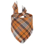 Vivifying Fall Dog Bandana With Tassels Edges Classic Plaid Triangle Dog Apparel Accessories Unny Dog Scarf Costume For Thanksgiving Photo Prop And... - View 1
