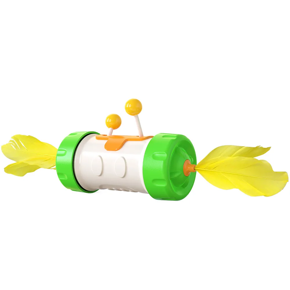 Cat Toy Funny Cat Stick Pole Tumbler Feather Fighting Ball Kitten Interactive Balance Chasing Puzzle Training Toy Pet Products Green - Shop at LoveMi
