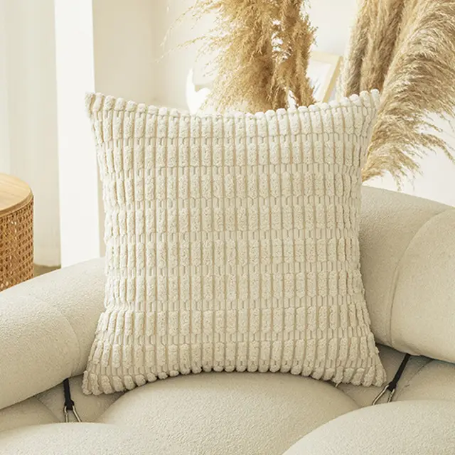 Throw Pillow Covers Soft Boho Striped Pillow Covers Modern Farmhouse Home Decor For Spring Sofa Living Room Couch Bed Beige - Shop at LoveMi
