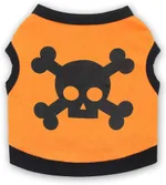 Dog Vest Skull Bones Halloween Cosplay Dog Tank Top Colour Blocking Stretch Cats Costumes - Orange - View 1