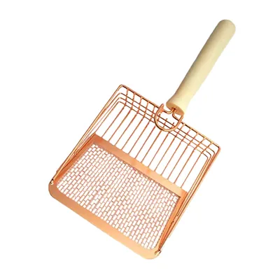 Pet Poops Shovel Comfortable Grip Cat Litter Shovel Cat Surface Supplies Cat Scooper Stainless Increased Litter Steel Wooden Handle Square - Shop at LoveMi