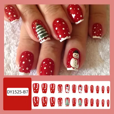 Christmas False Nails Hat Striped Snowflake Nail Art Stickers For Parties Dances Or Holiday Wear Dy1525 B7 - Shop at LoveMi