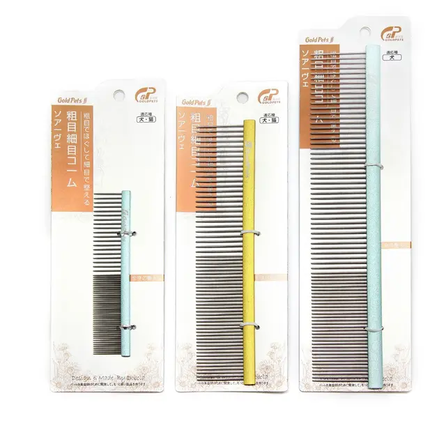 Pet Comb Colorful Stainless Steel Shedding 1mm Dog Grooming Comb Puppy Hair Remover Piano Paint Cleaning Brush Pet Accessories Blue - Shop at LoveMi