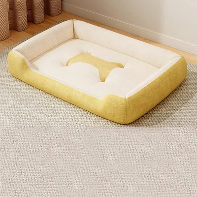 Large Medium Small House Cat Bed Pet Dog Bed Sofa Mats Pet Products Coussin Chien Animals Accessories Dogs Basket Supplies Yellow - Shop at LoveMi
