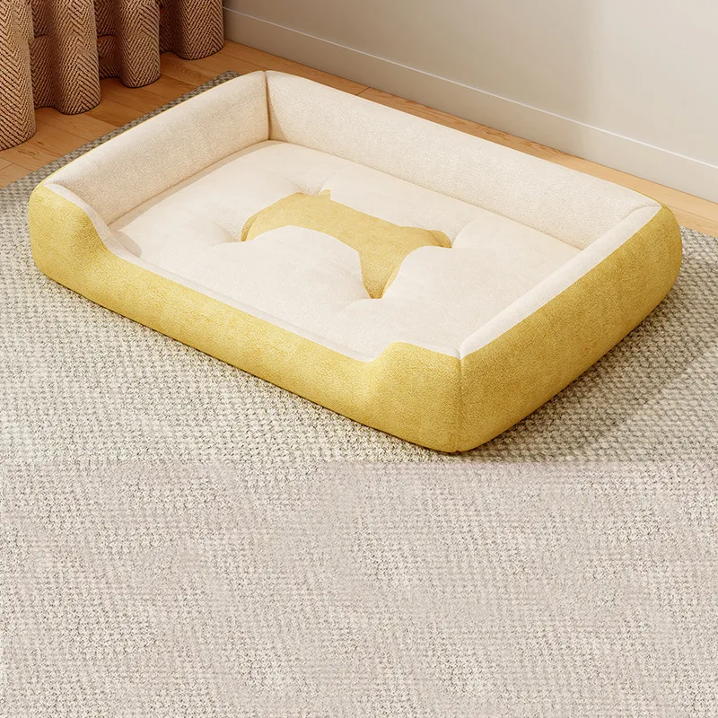 Large Medium Small House Cat Bed Pet Dog Bed Sofa Mats Pet Products Coussin Chien Animals Accessories Dogs Basket Supplies Yellow - Shop at LoveMi