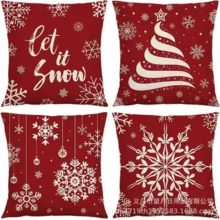 Christmas Snowman Reindeer Gloves Eucalyptus Throw Pillow Covers, 18 X 18 Inch Winter Holiday Stripes Cushion Case Decoration For Sofa Couch Set Of...