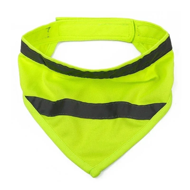 Dog Reflective Bandanas Pet Triangular Towel Scarf Bright Color Polyester Bib Green - Shop at LoveMi