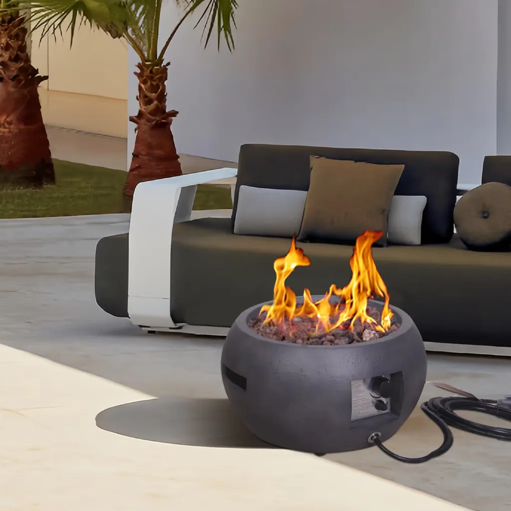 Propane Outdoor Fire Pit - Antique Black