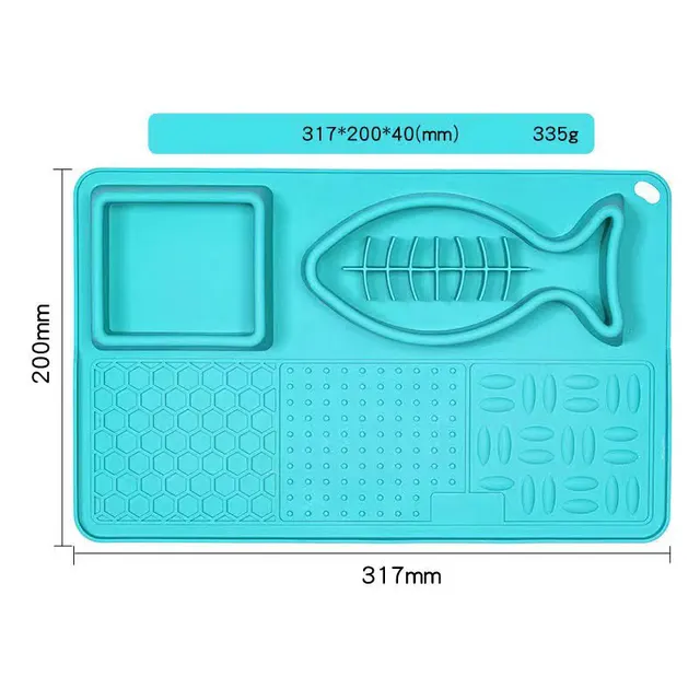 Multifunction Pet Slow Feeder Bowls Dog Licking Mat With Suction Cups For Anxiety Relief Dog Cat Water Drinking Eating Food Blue - Shop at LoveMi
