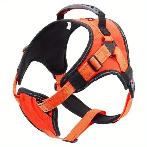Nylon Dog Harness No Pull Breathable Reflective Pet Harness Vest For Small Large Dog Outdoor Running Dogs Training Accessories M Orange - Shop at LoveMi